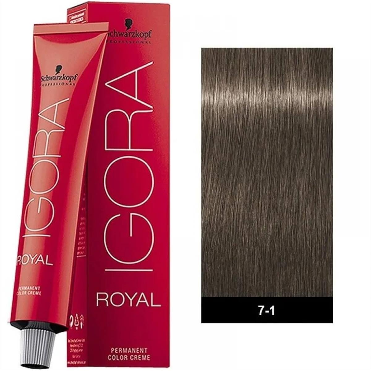Βαφή Schwarzkopf Igora Royal 7-1 Ξανθό Μεσαίο Σαντρέ 60ml