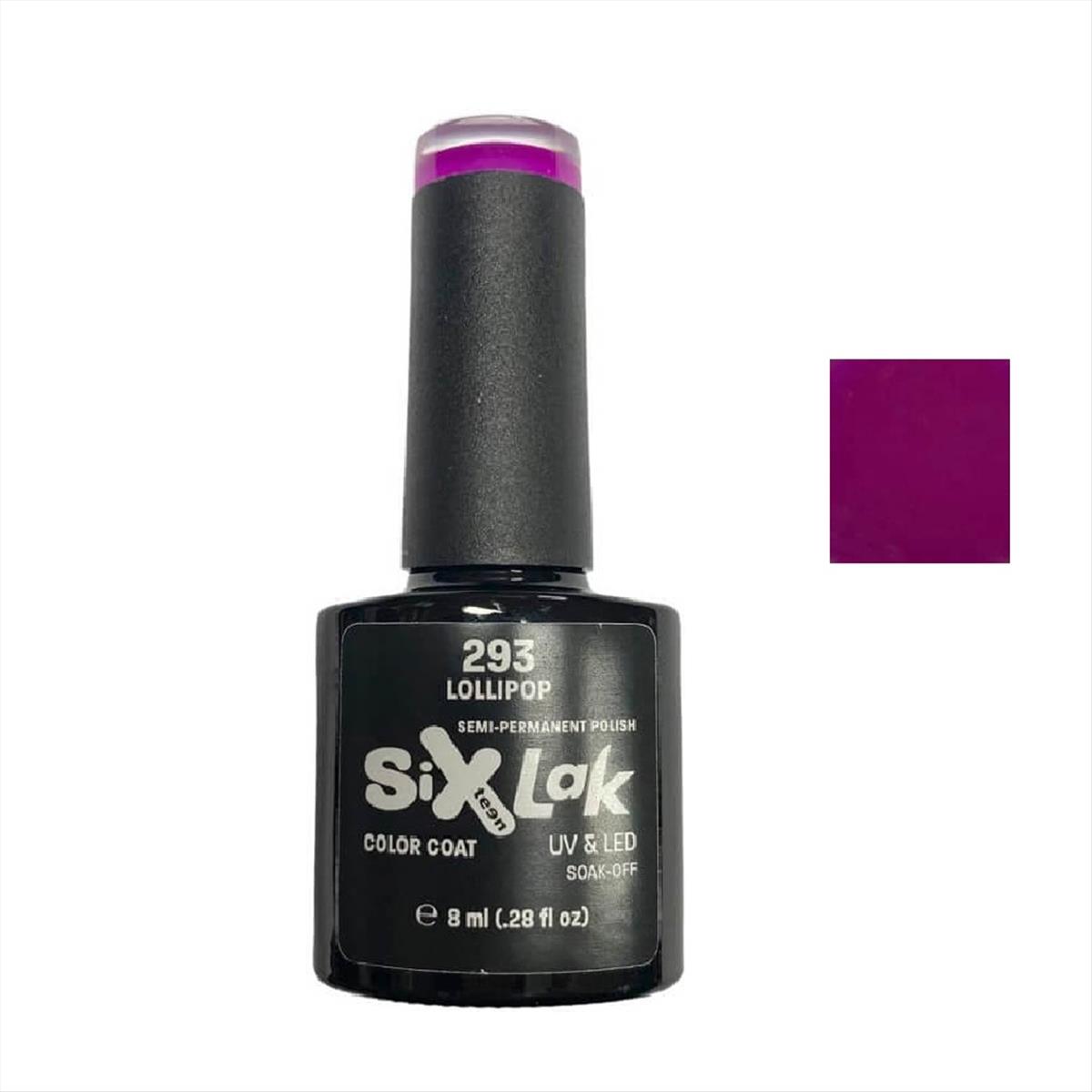 Semi-permanent Varnish SixLak Uv & Led Soak Off N293 Lollipop 8ml