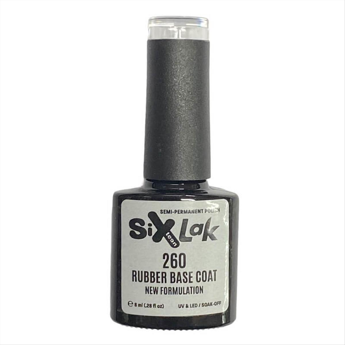 Ημιμόνιμο Βερνίκι SixLak Uv & Led Soak Off No260 Rubber Base Coat 8ml