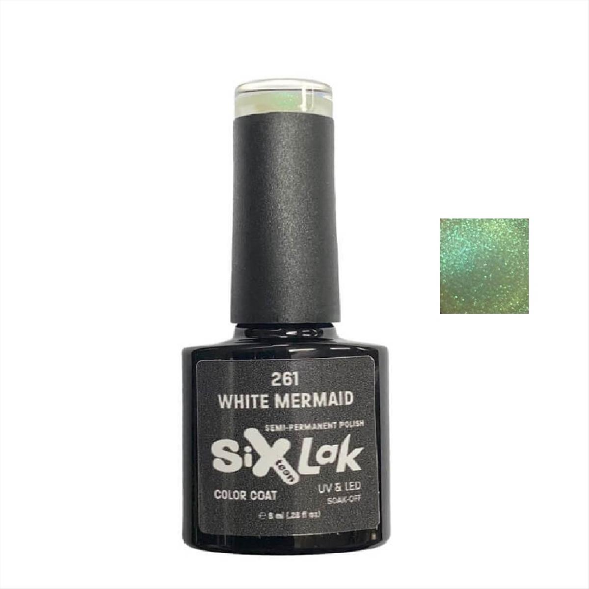 Ημιμόνιμο Βερνίκι SixLak Uv & Led Soak Off No261 White Mermaid 8ml