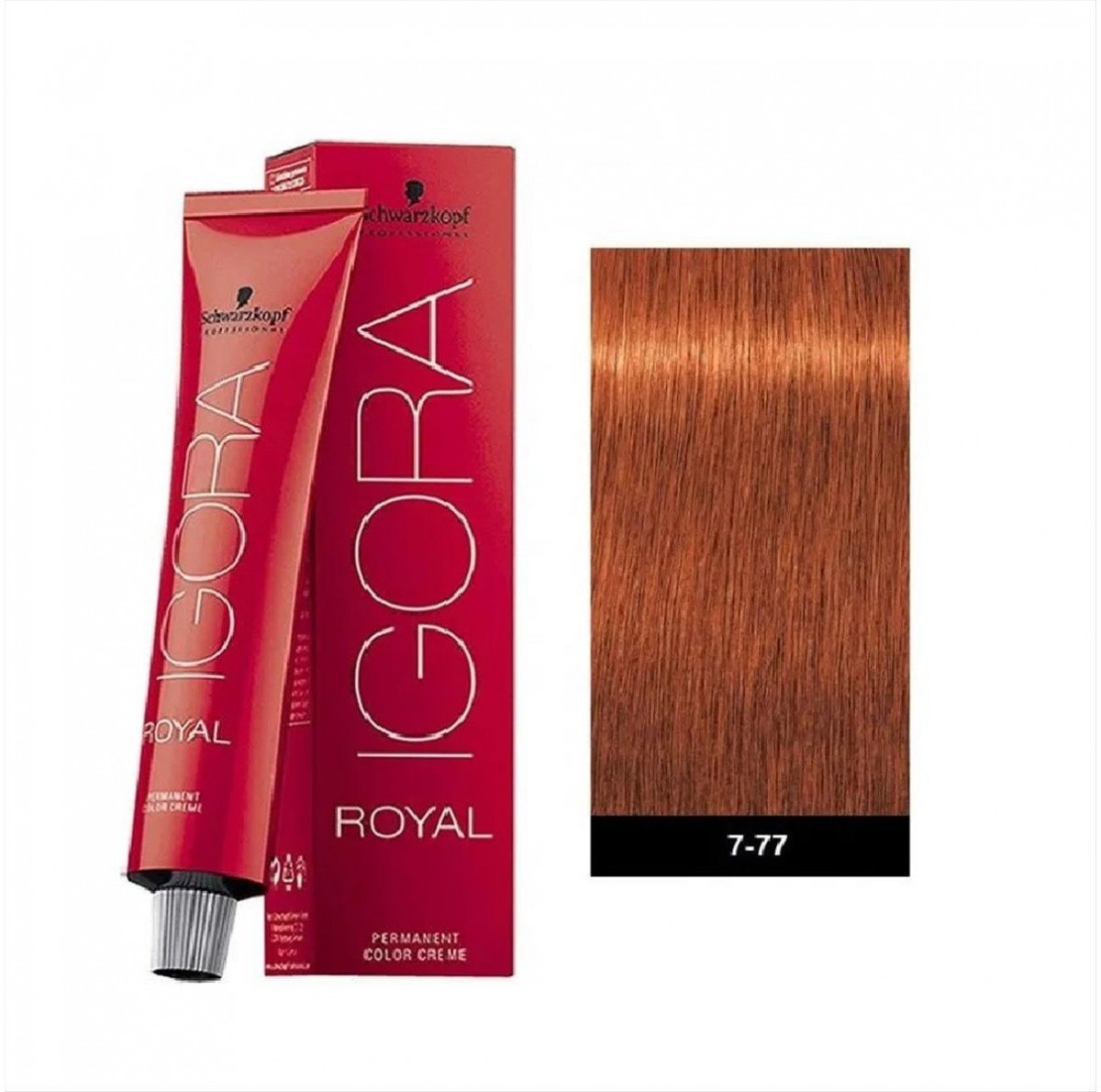 Βαφή Schwarzkopf Igora Royal 7-77 Ξανθό Μεσαίο Έντονο Χάλκινο 60ml