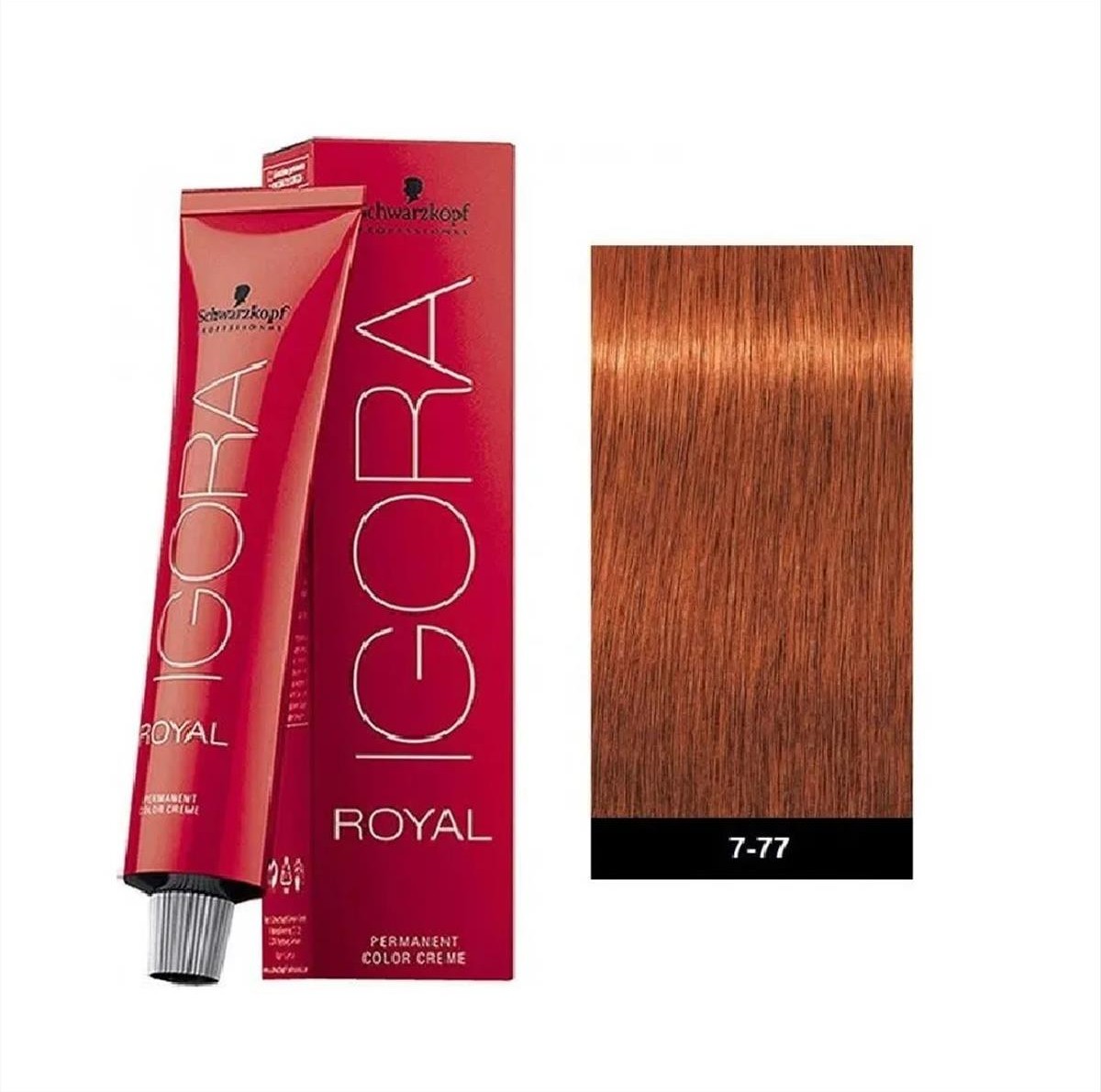 Βαφή Schwarzkopf Igora Royal 7-77 Ξανθό Μεσαίο Έντονο Χάλκινο 60ml