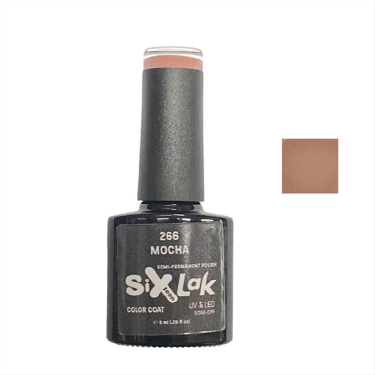 Ημιμόνιμο Βερνίκι SixLak Uv & Led Soak Off No266 Mocha 8ml