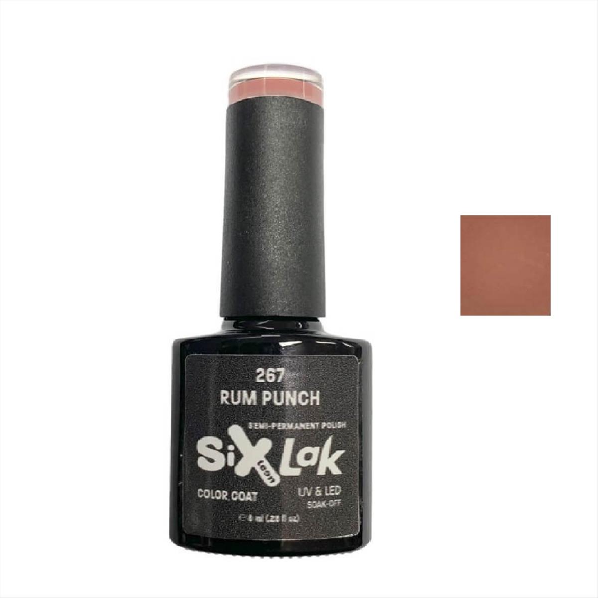 Semi-permanent Varnish SixLak Uv & Led Soak Off 267 Rum Punch 8ml