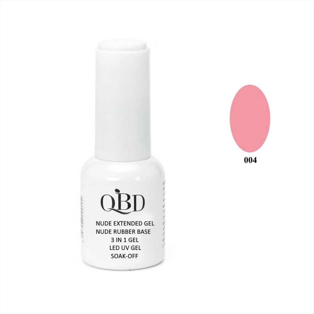 QBD Gel Uv/Led 3 in 1 Nude Extended Gel 004 Rubber Base 12ml