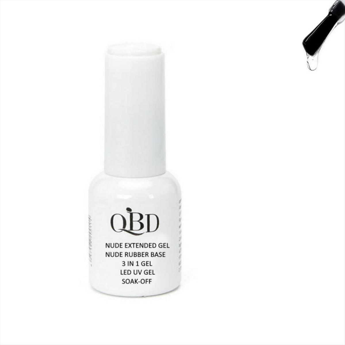 QBD Gel Uv/Led 3 in 1 Nude Extended Gel 001 Rubber Base 12ml