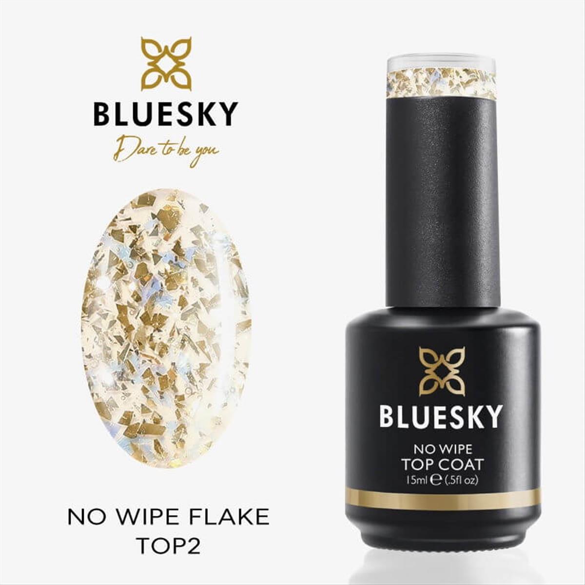 Bluesky Uv Gel Polish No Wipe Top Coat Flake Top2 15ml