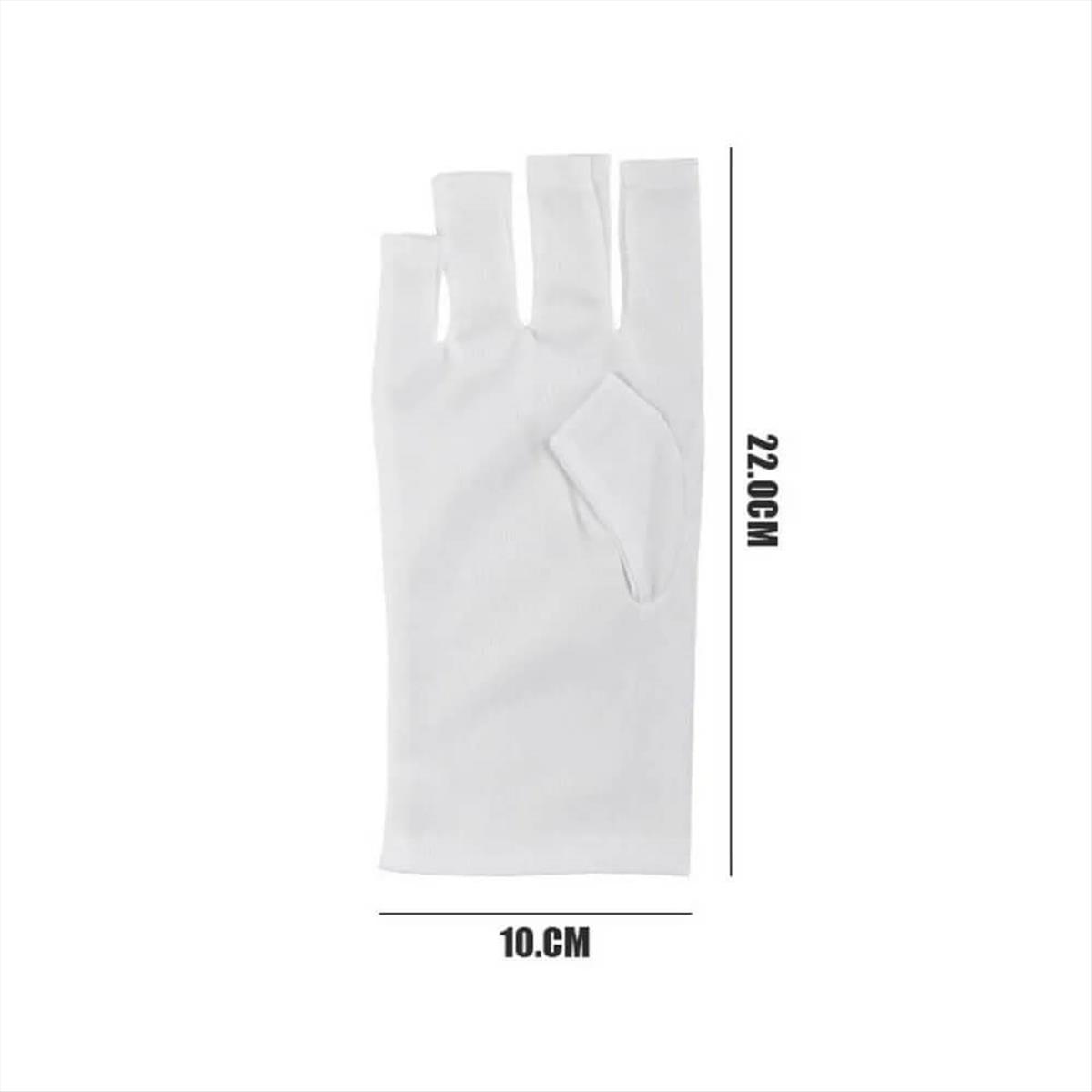 UV Protection Gloves Nail Art Waterproof White