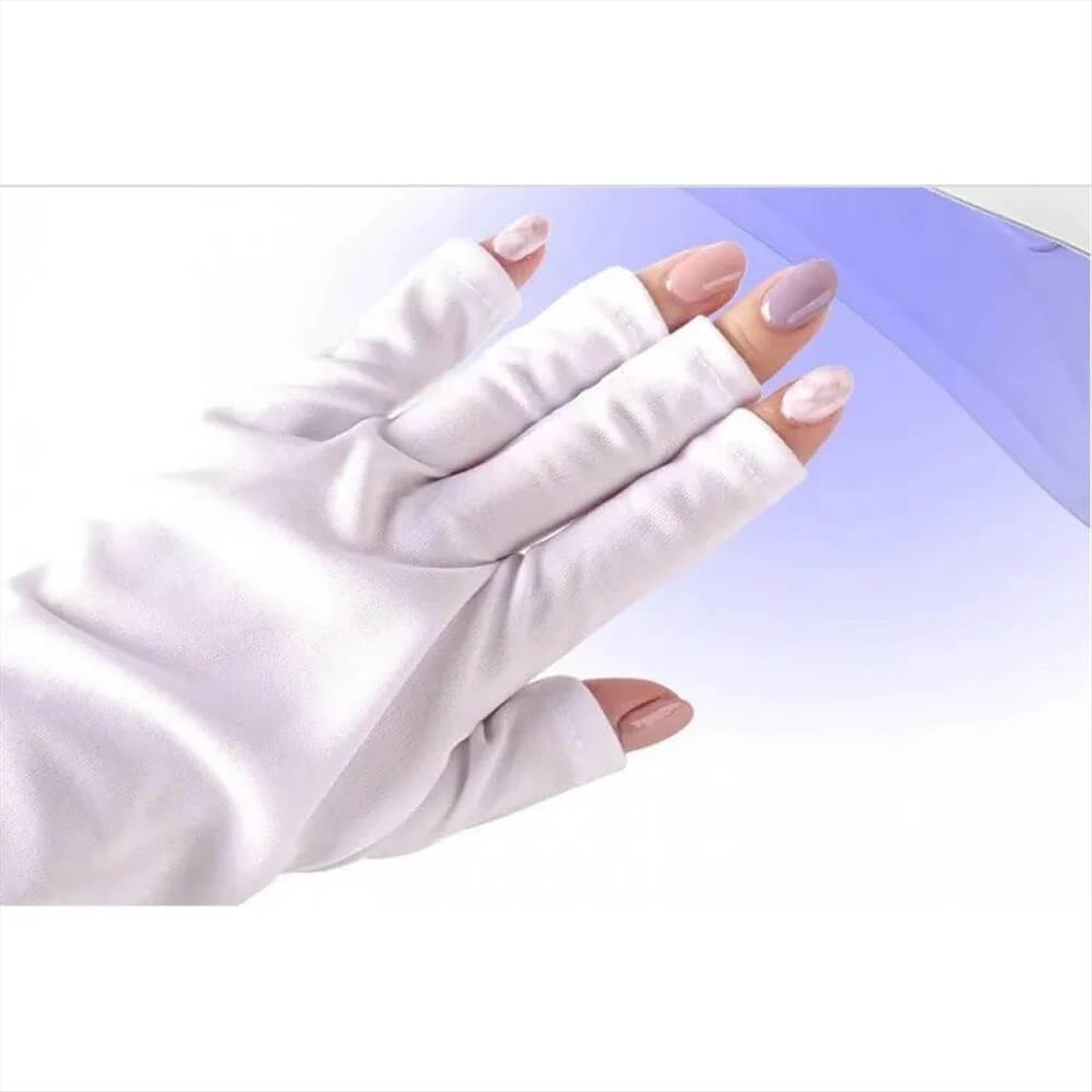 UV Protection Gloves Nail Art Waterproof White