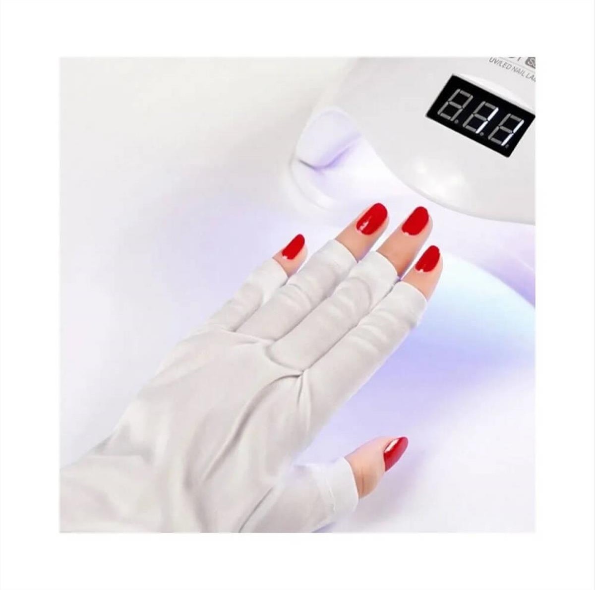 UV Protection Gloves Nail Art Waterproof White