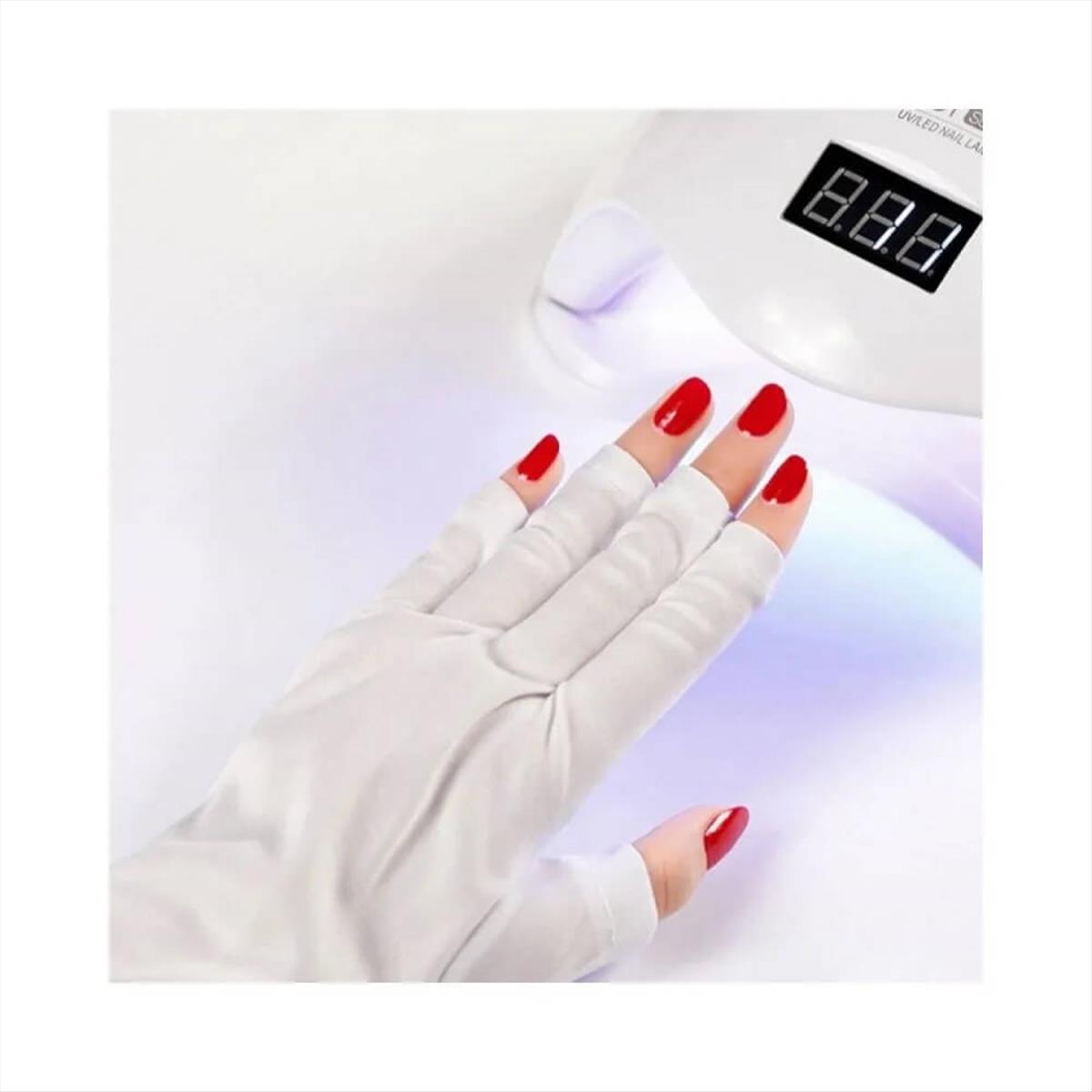 UV Protection Gloves Nail Art Waterproof White