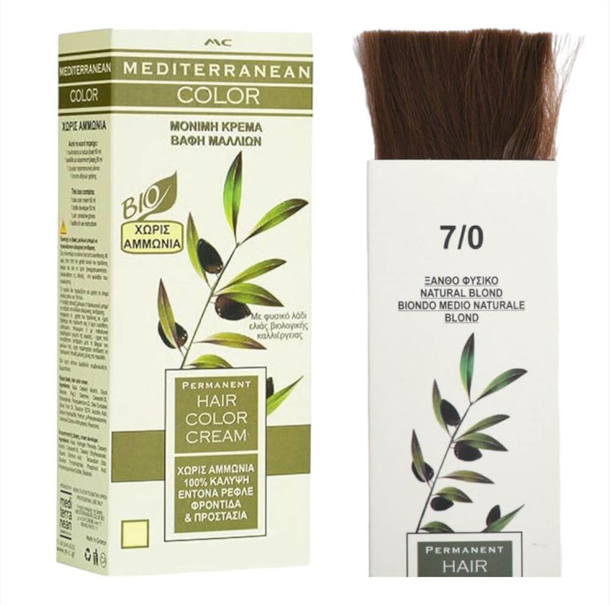 Hair Color Cream Set Mediterranean Bio 7/0 - 60ml