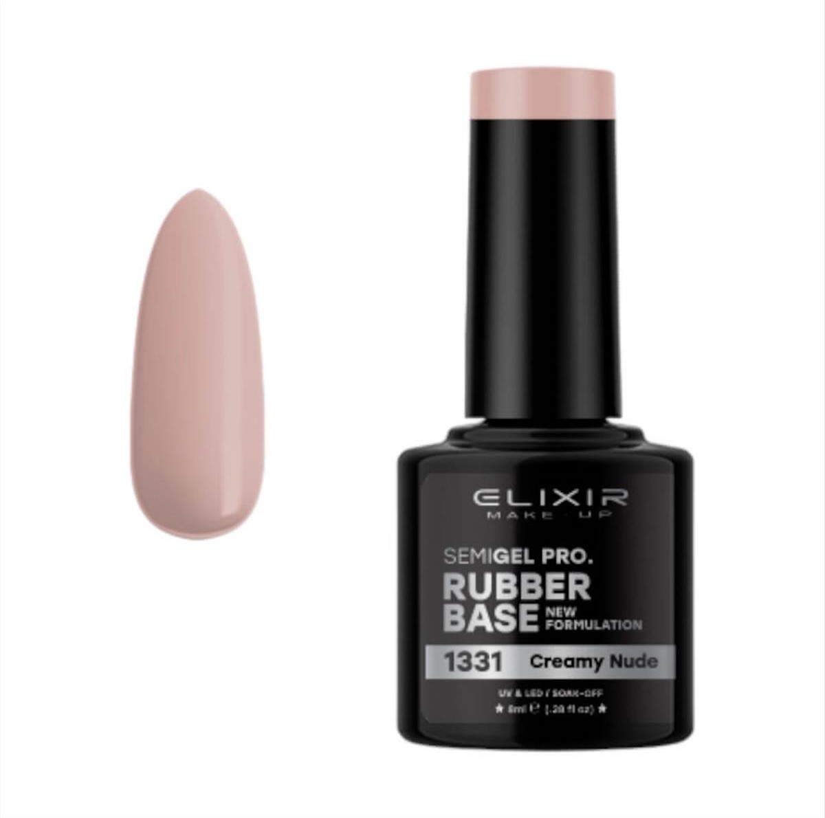 Elixir Semi Gel Uv&Led 1331 Creamy Nude Rubber Base 8ml