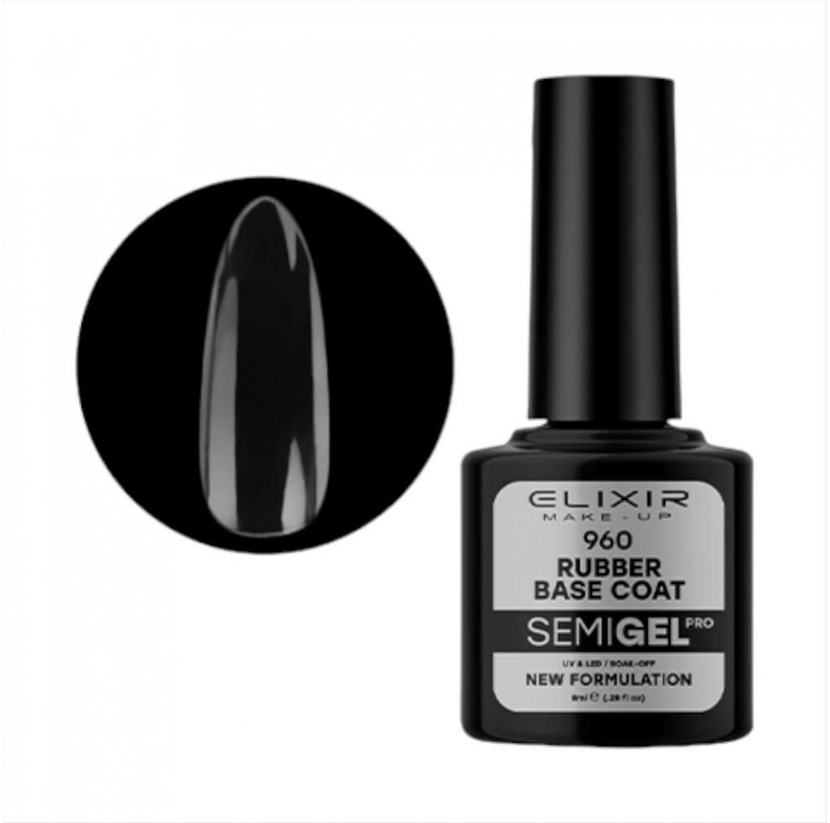 Elixir Semi Gel Uv&Led Rubber Base Coat 8ml