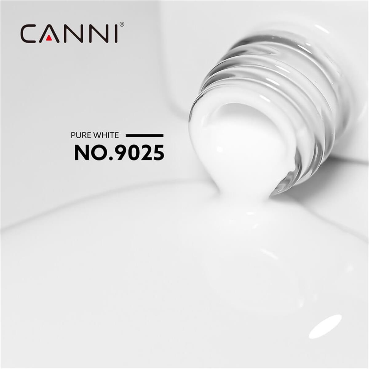 Canni Hema Free Gel Nail Polish Color 9025 Pure White - 9ml