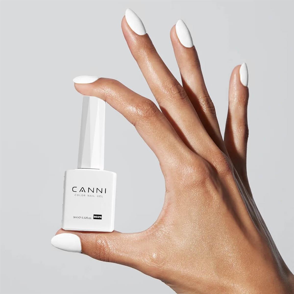 Canni Hema Free Gel Nail Polish Color 9025 Pure White - 9ml