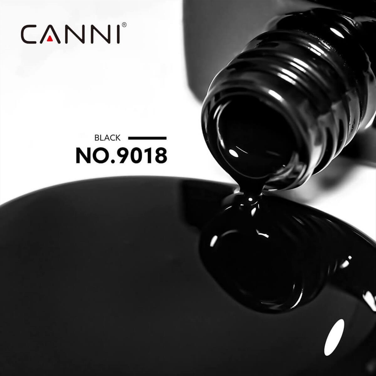 Canni Hema Free Gel Nail Polish Color 9018 Black - 9ml