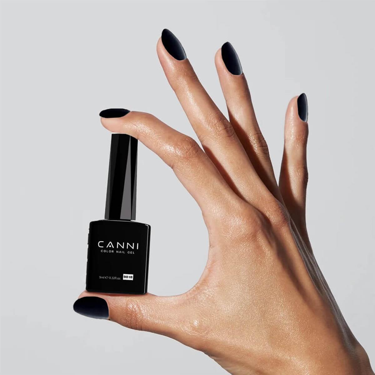 Canni Hema Free Gel Nail Polish Color 9018 Black - 9ml