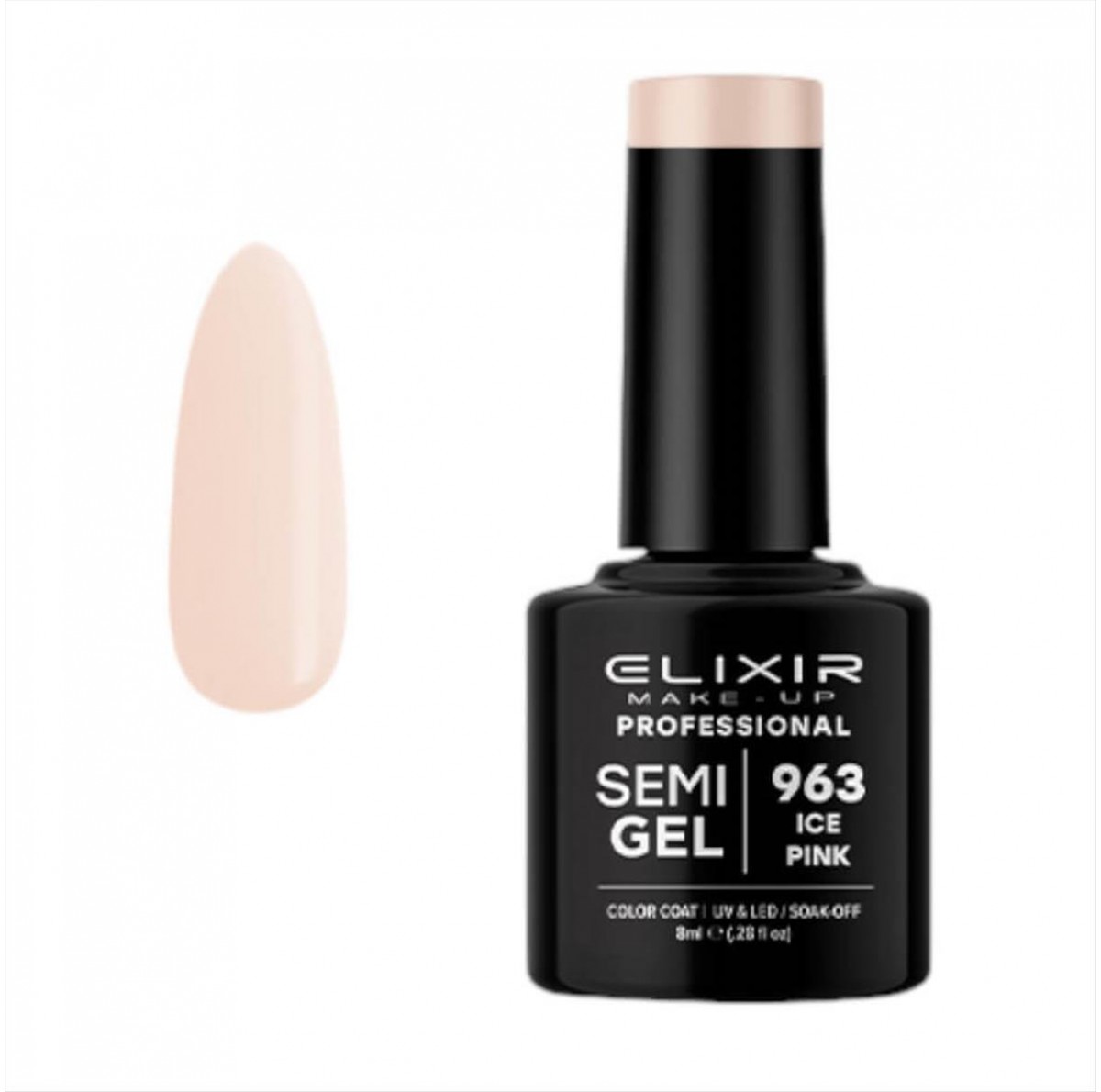 Ημιμόνιμο Βερνίκι Elixir Semi Gel 963 Ice Pink  8ml