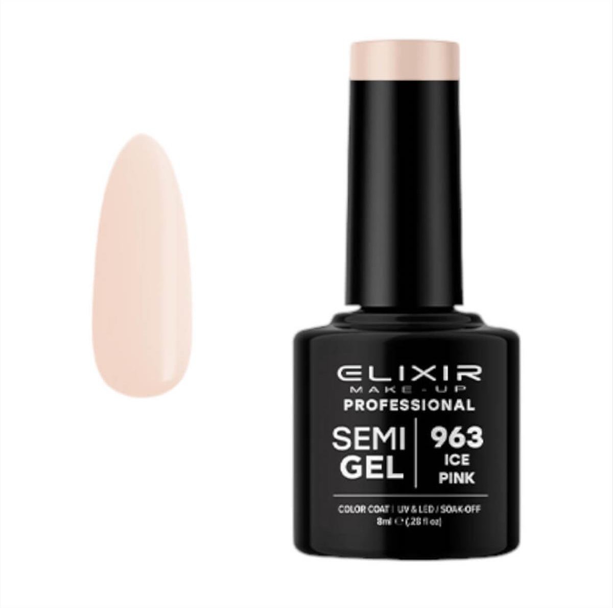 Ημιμόνιμο Βερνίκι Elixir Semi Gel 963 Ice Pink  8ml