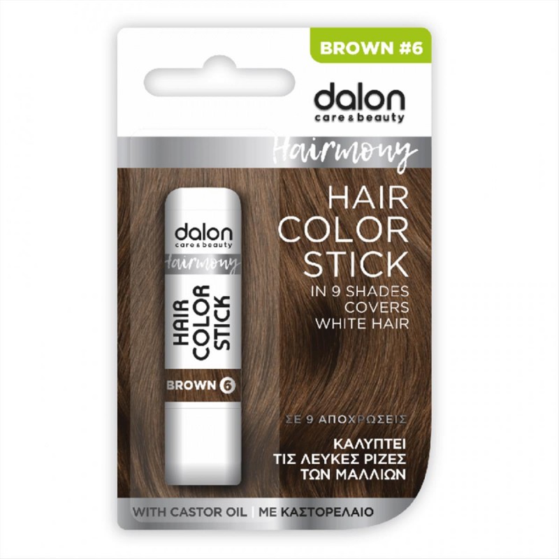 Dalon Hairmony Color Stick Μαλλιών No6 Brown 4.5g