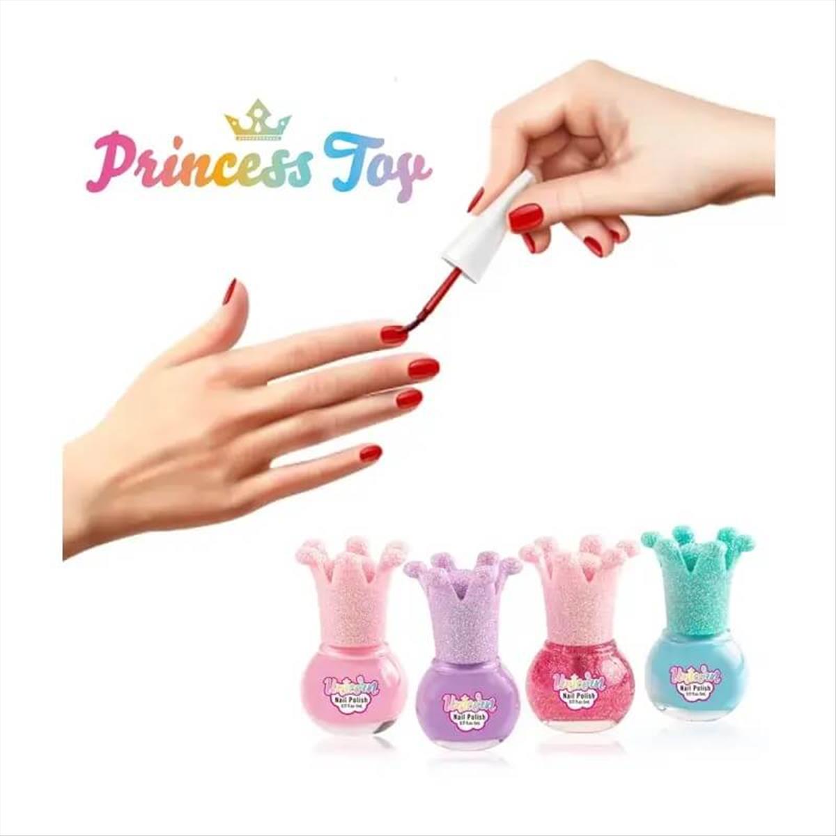 Unicorn Princess Kids Nail Polish 100% Non-toxic Peel-Off Water-Based Gift Set 4pcs