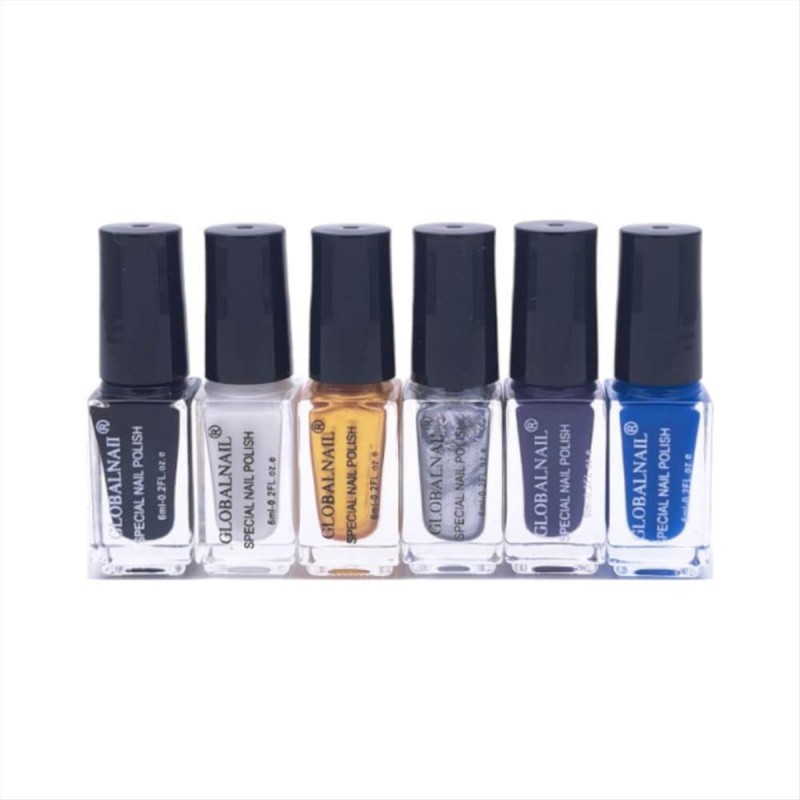 Nail Art Stamping Polish Global Set 6pcs Color