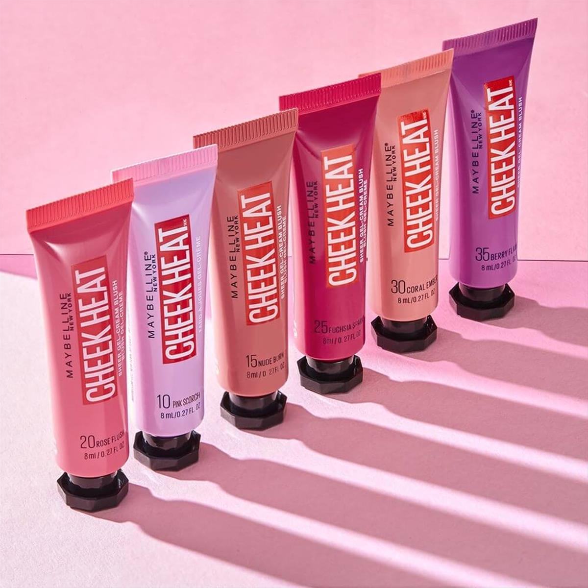 Maybelline Cheek Heat Heer Gel-Cream Blush 20-Rose Flash 10ml