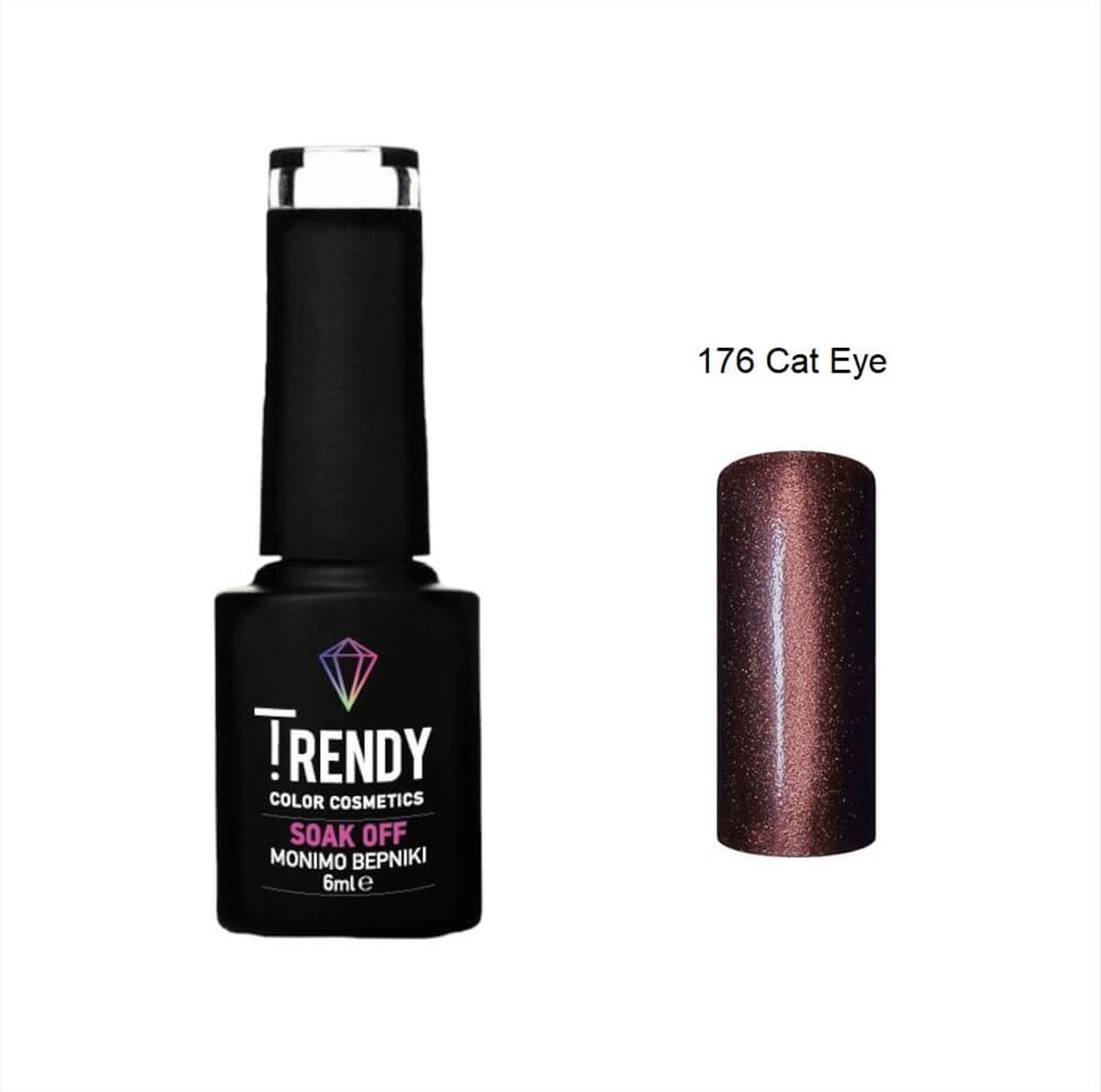 Ημιμόνιμο Βερνίκι Trendy Soak Off Cat Eye No176 6ml