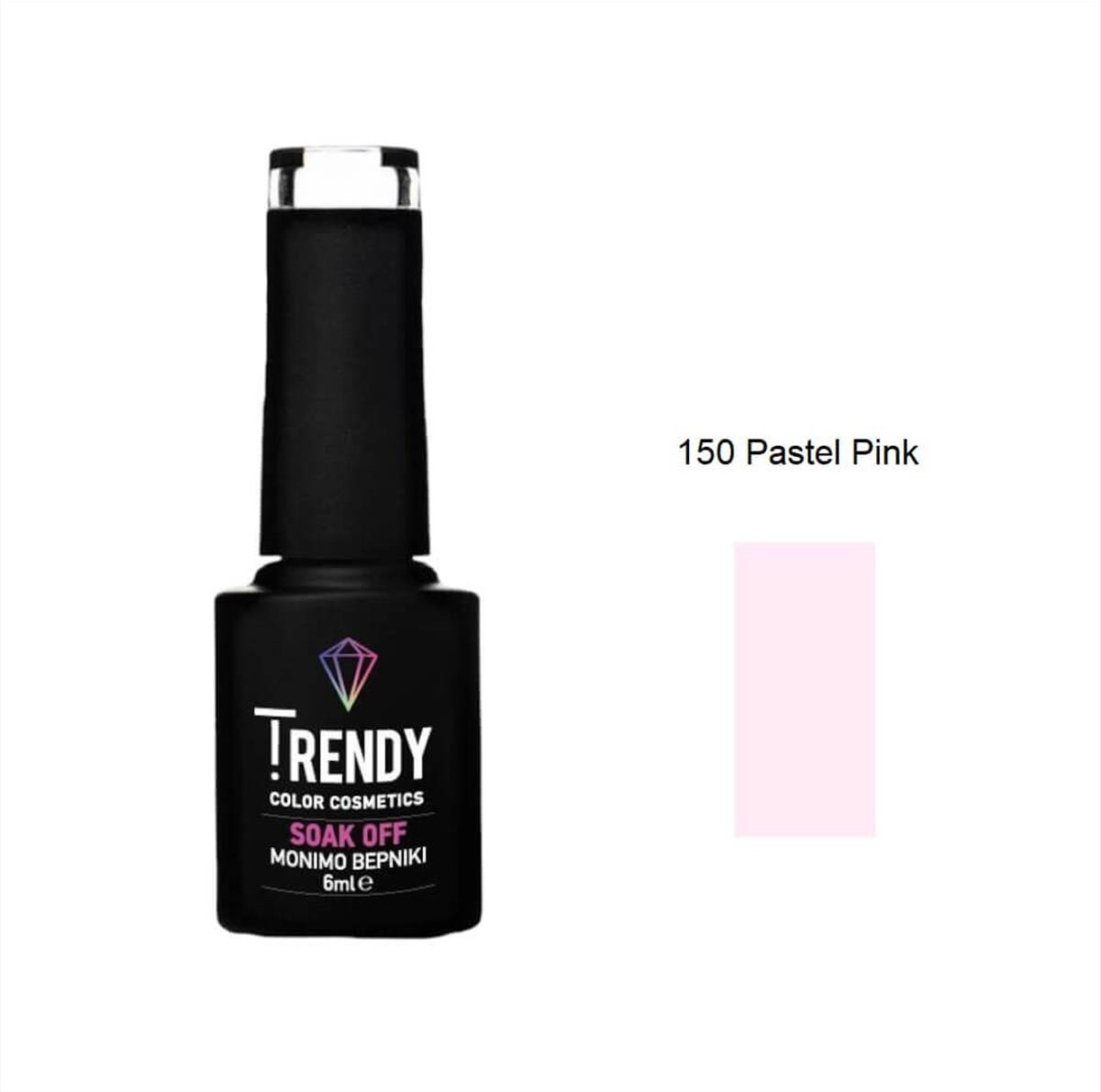 Ημιμόνιμο Βερνίκι Trendy Soak Off No150 Pastel Pink 6ml