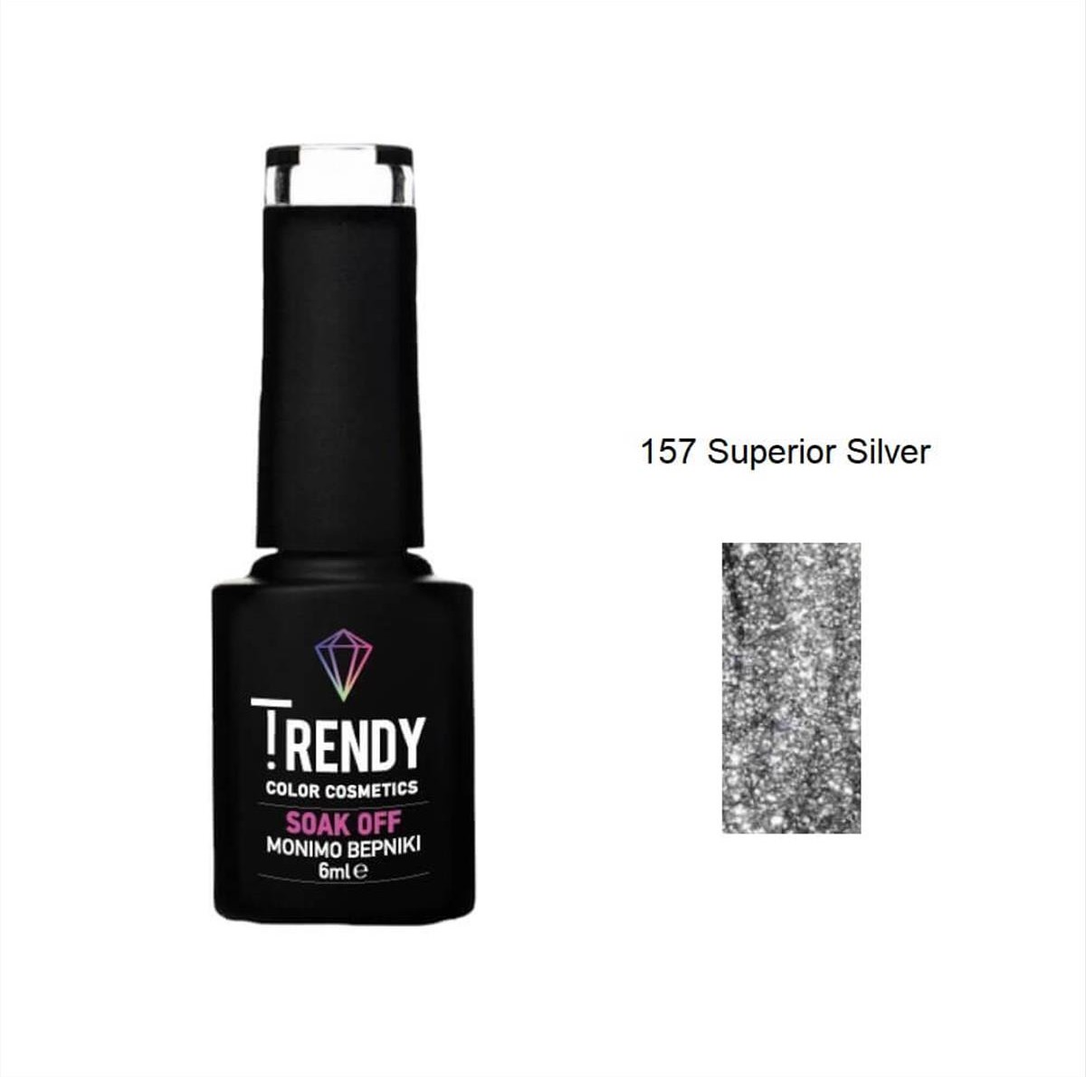 Trendy Soak Off No157 Superior Silver 6ml