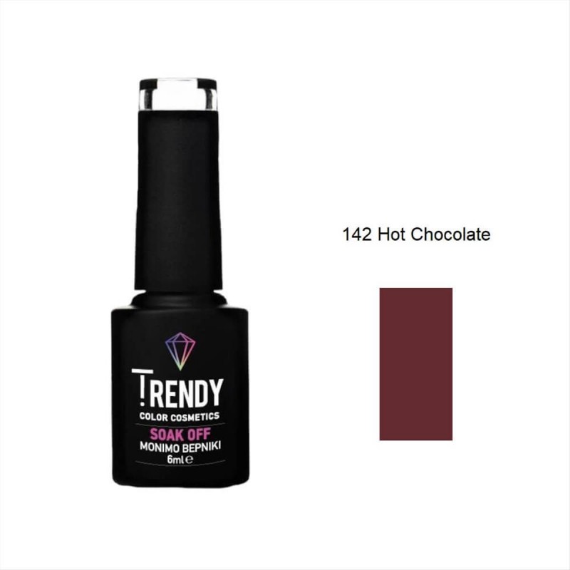 Ημιμόνιμο Βερνίκι Trendy Soak Off No142 Chocolate 6ml