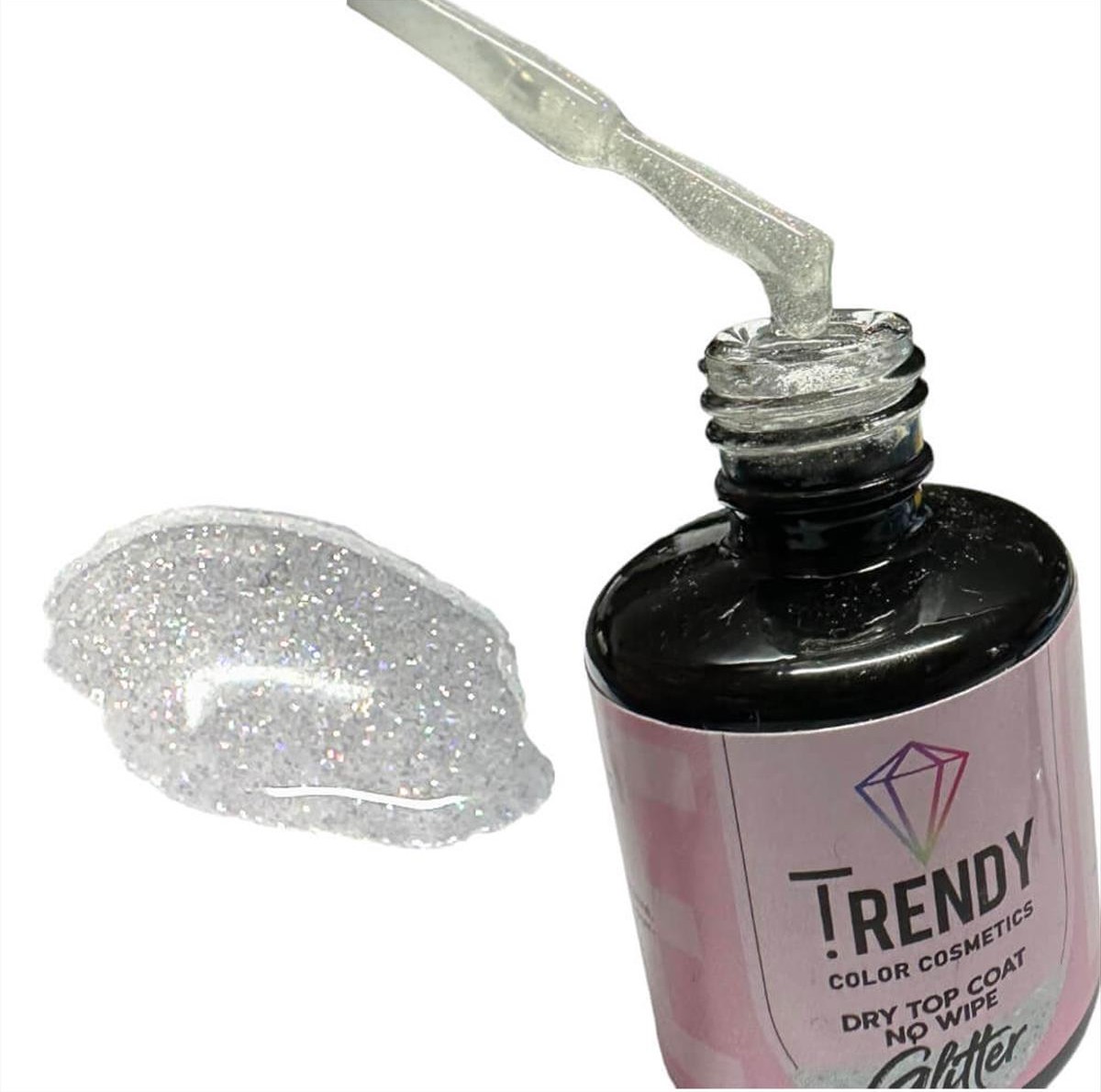 Ημιμόνιμο Βερνίκι Trendy Dry Top Coat No Wipe Glitter 15ml