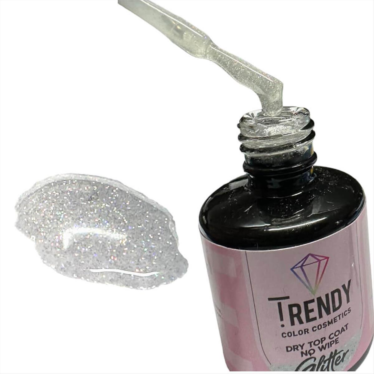 Ημιμόνιμο Βερνίκι Trendy Dry Top Coat No Wipe Glitter 15ml