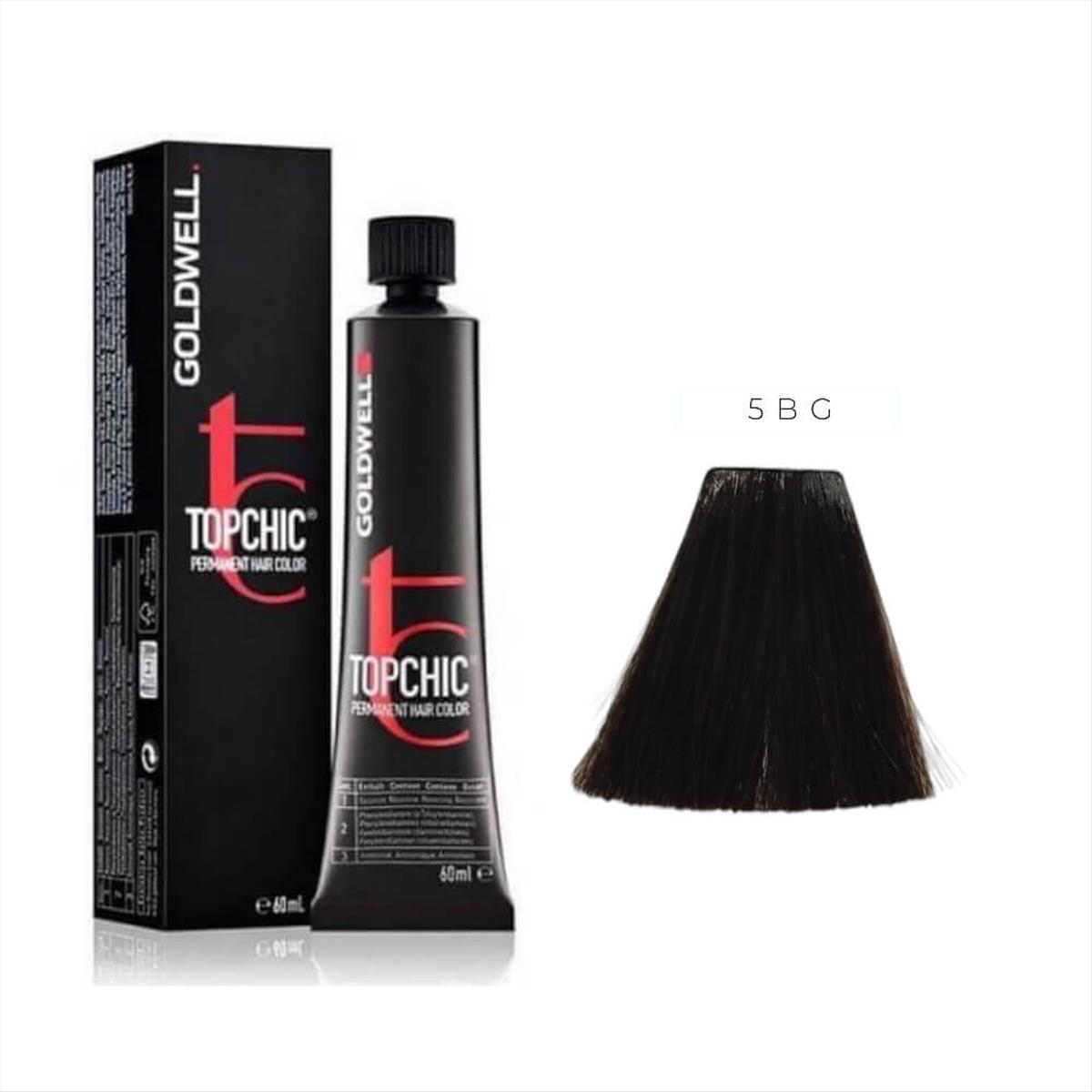 Βαφή Goldwell Topchic Permanent 5BG Καστανό Ανοιχτό Χρυσό 60ml