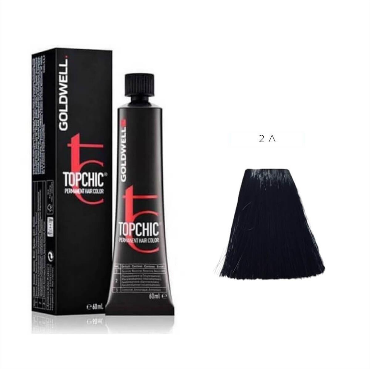 Βαφή Goldwell Topchic Permanent 2A Μαύρο Μπλε 60ml