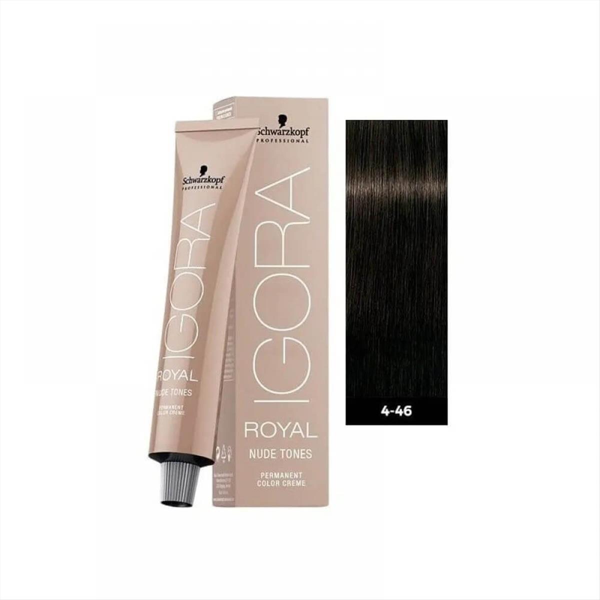 Βαφή Schwarzkopf Igora Royal Nude Tones 4-46 Καστανό Μεσαίο Μπεζ Μαρόν 60ml