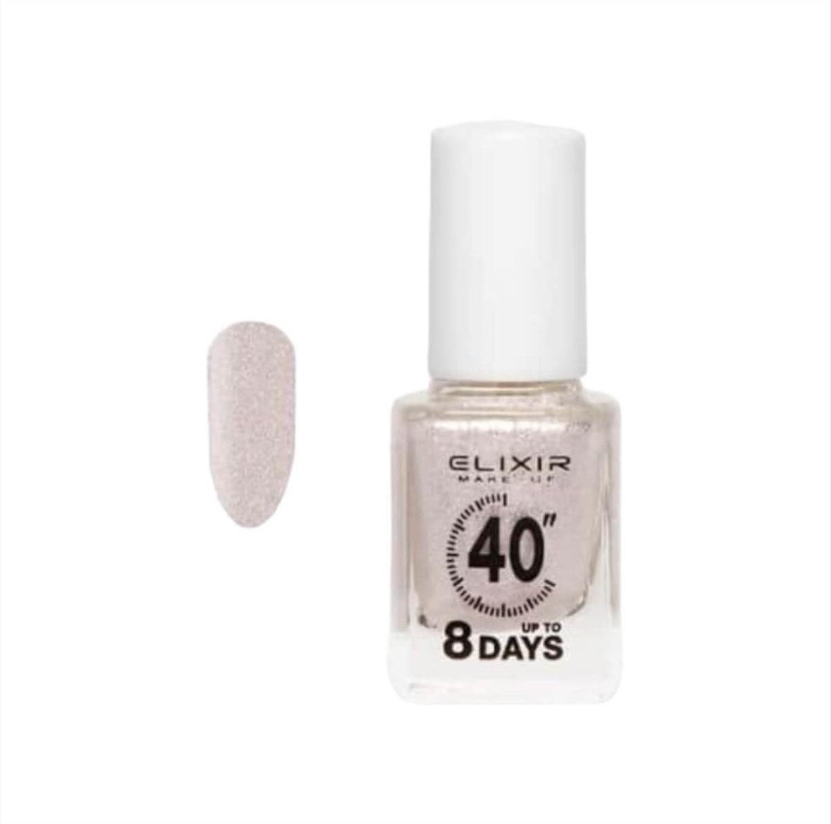 Elixir Nail Polish 40″ & Up to 8 Days 393 Glitter Platinum - 13ml