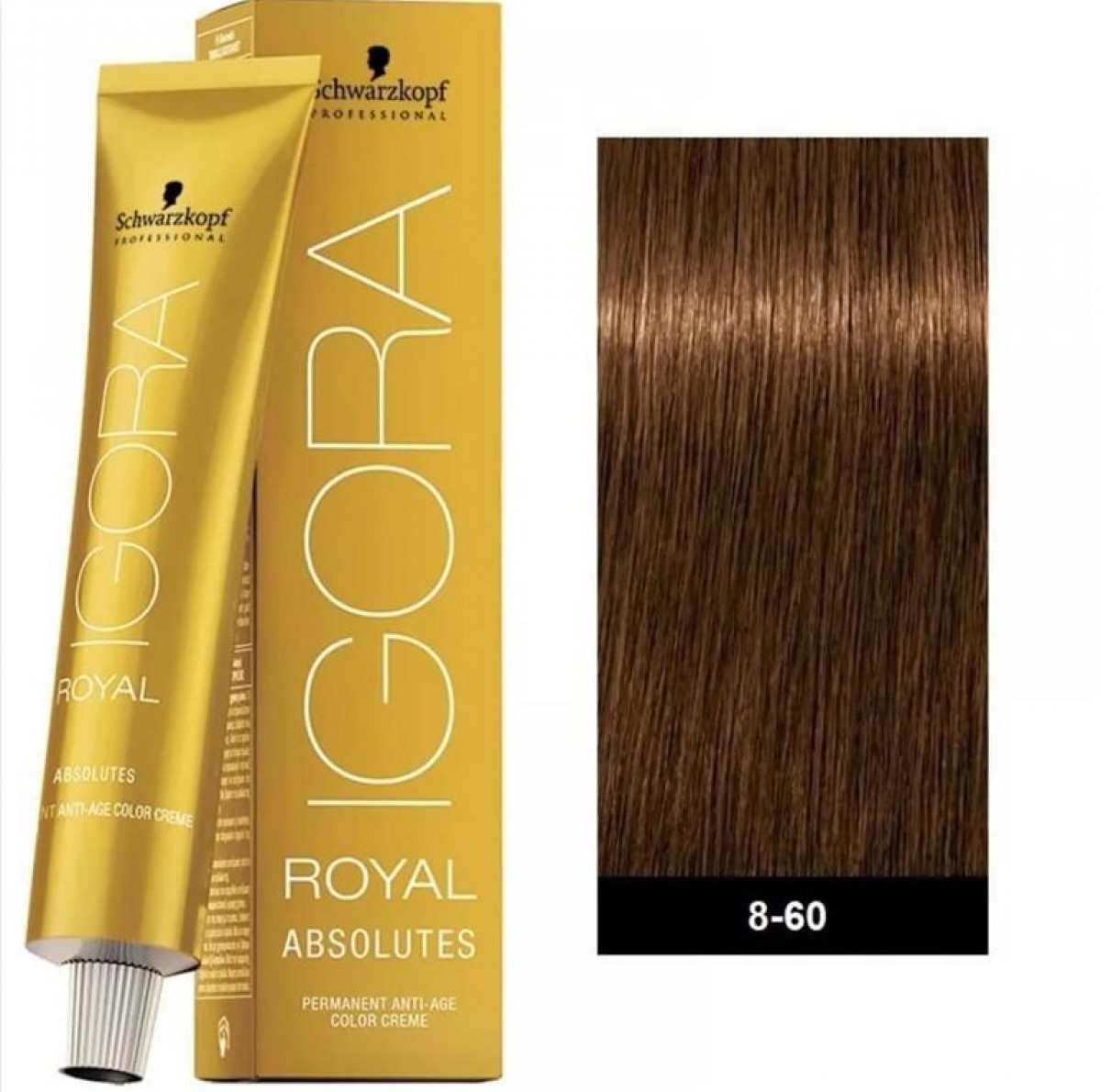 Βαφή Schwarzkopf Igora Royal Absolutes 8-60 Ξανθό Ανοιχτό Μαρόν Φυσικό 60ml