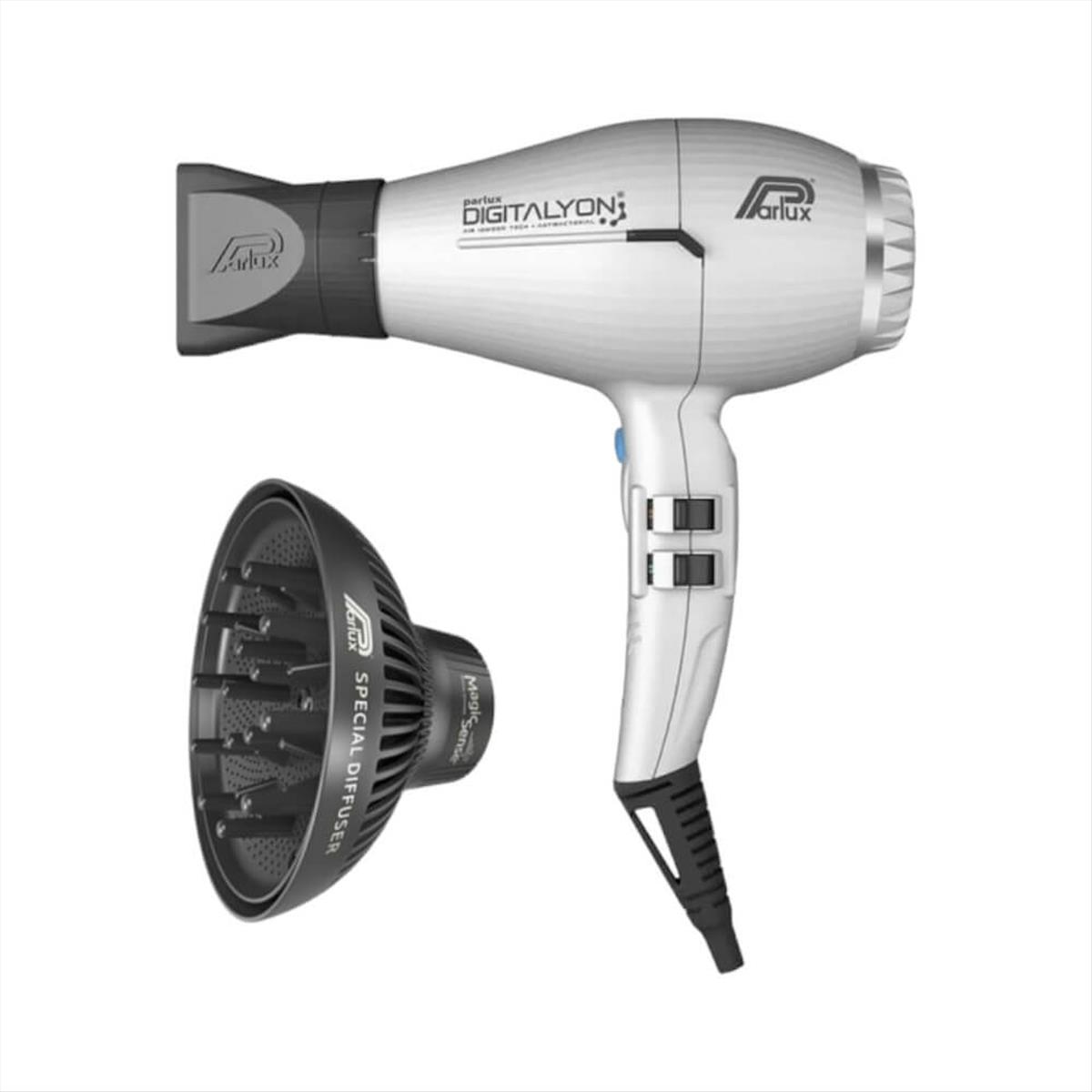 Hair Dryer Parlux Digitalyon Silver + Magic Sense Diffuser 2400w