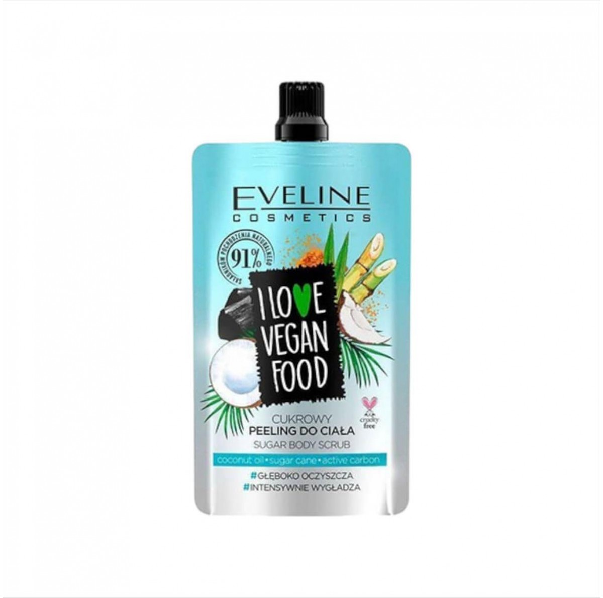 Eveline I Love Vegan Food Coconut Detox Sugar Body Scrub 75ml