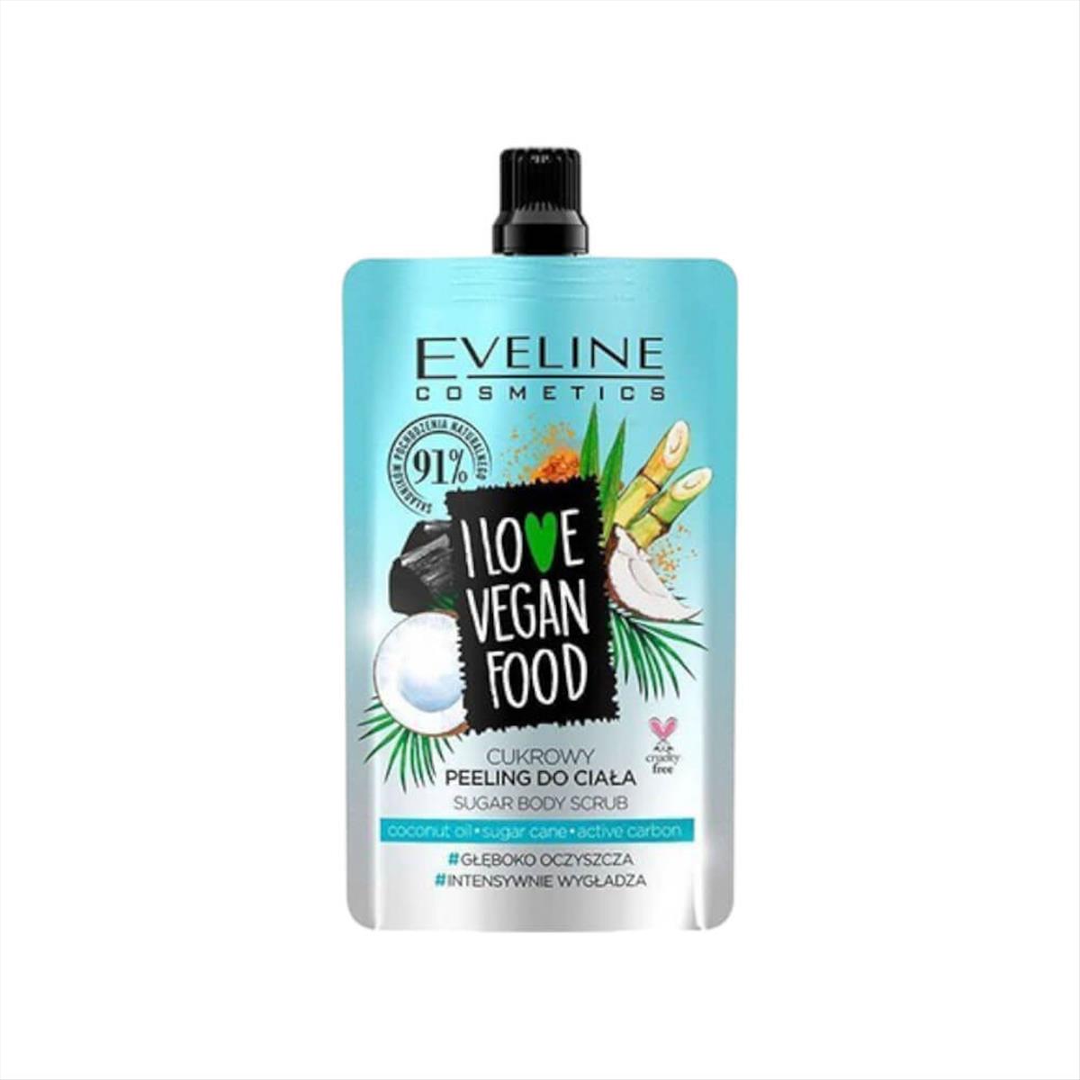 Eveline I Love Vegan Food Coconut Detox Sugar Body Scrub 75ml