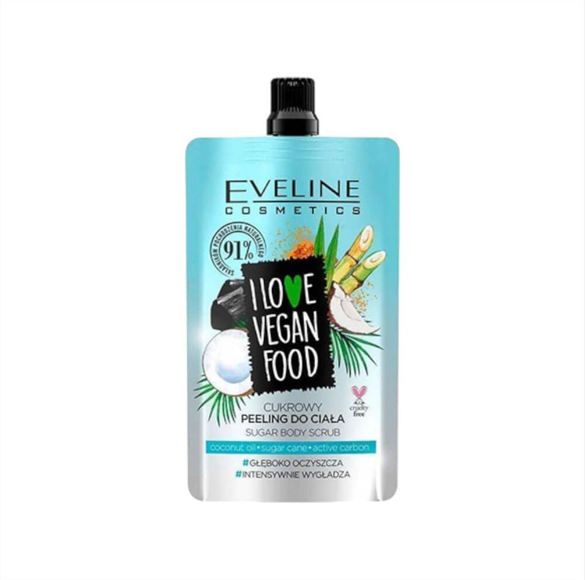 Eveline I Love Vegan Food Coconut Detox Sugar Body Scrub 75ml