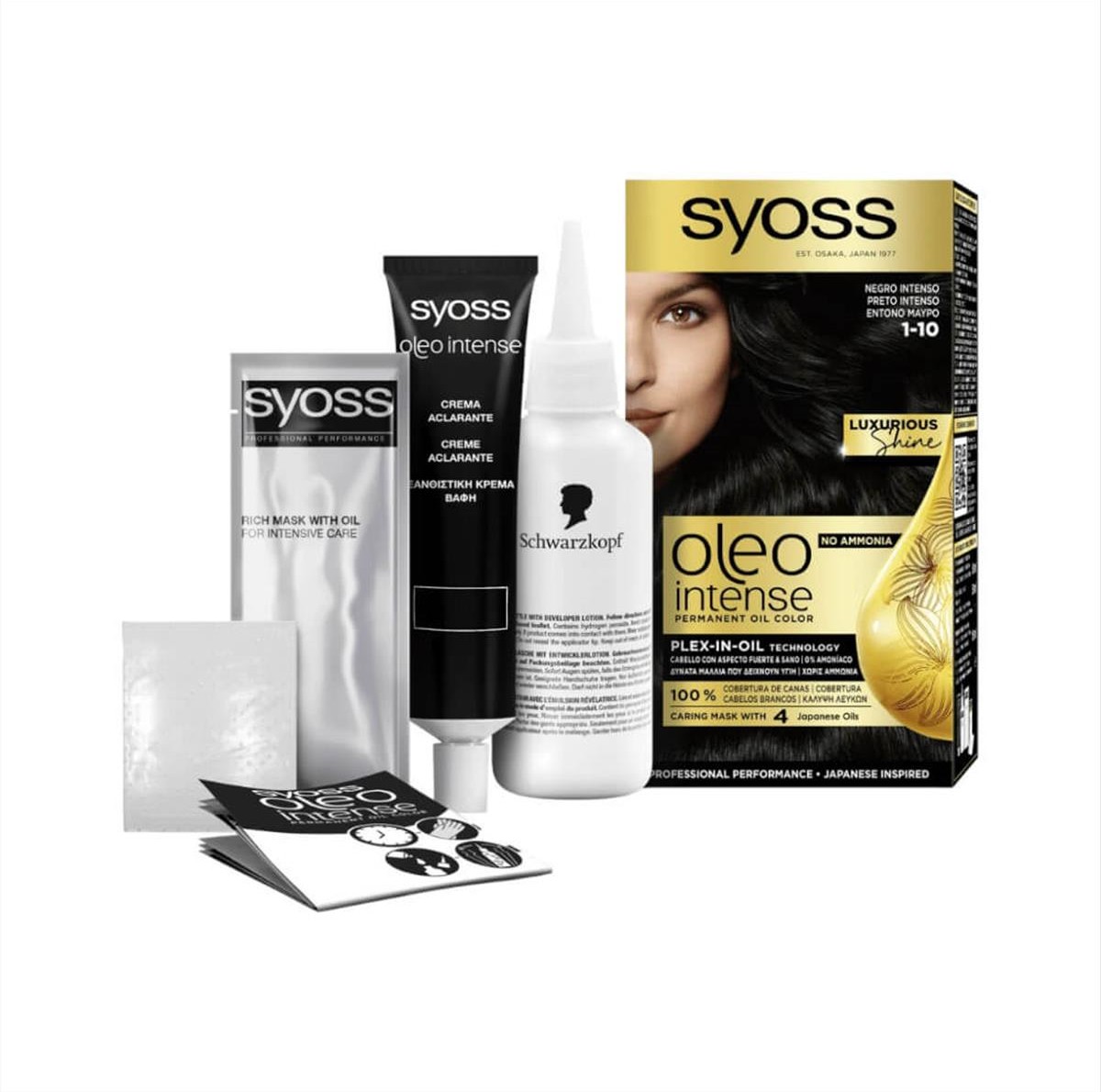 Βαφή Μαλλιών Syoss Oleo Intense Kit 1-10 Έντονο Μαύρο 50ml