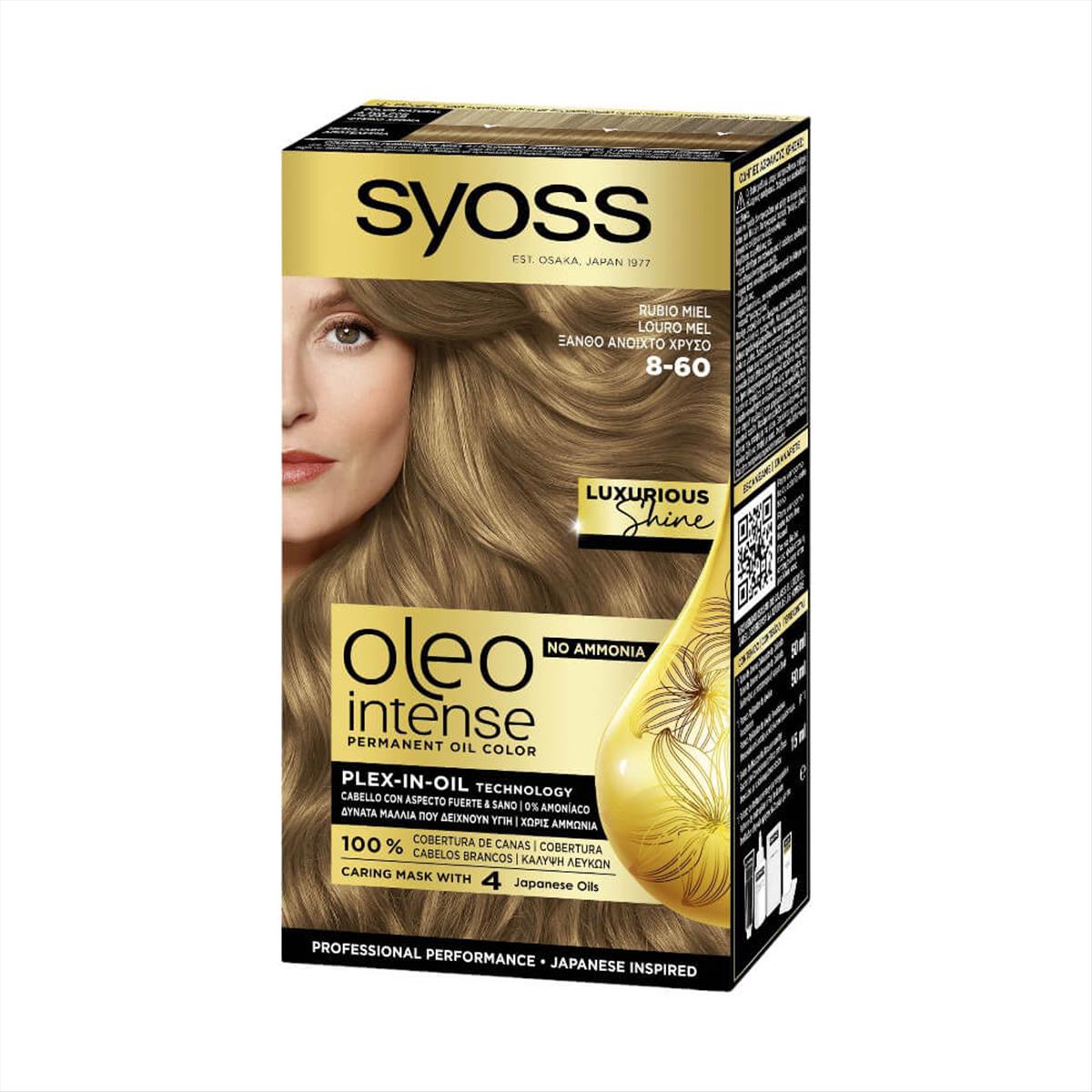 Syoss Oleo Intense Hair Color Kit 8-60 Blonde Light Gold 50ml