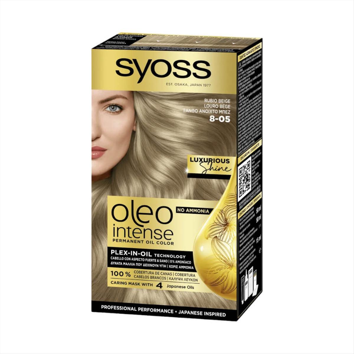 Syoss Oleo Intense Hair Color Kit 8-05 Light Blond Beige 50ml