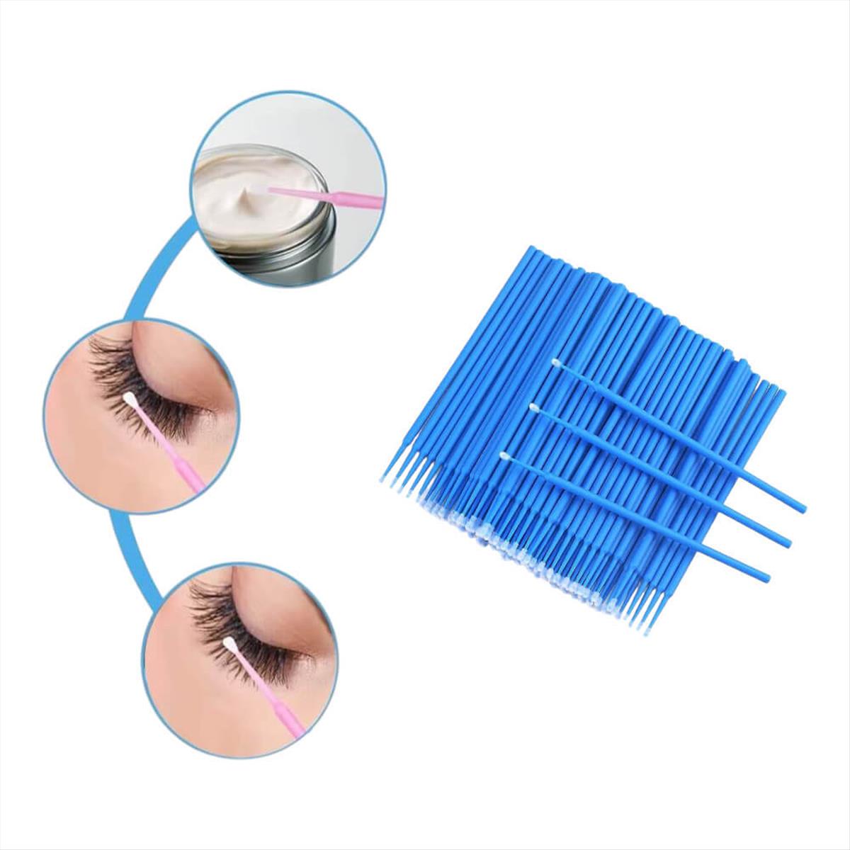 Βουρτσάκι Βλεφαρίδων και Φρυδιών 2.5mm Microbrushes Blue 100pcs