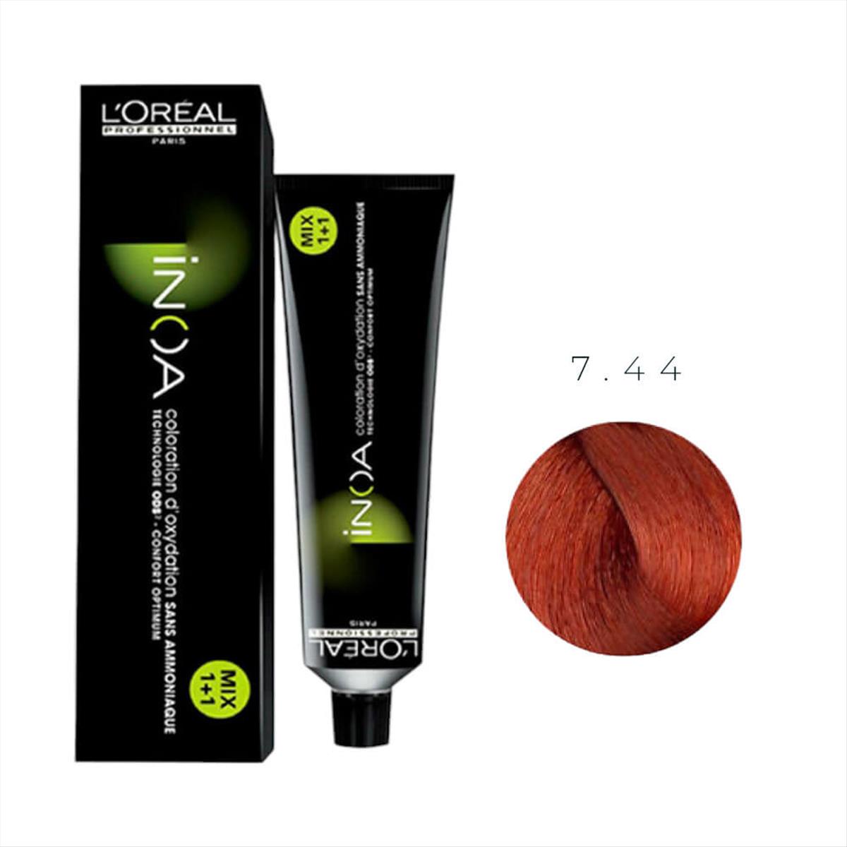 Βαφή Μαλλιών L\'Oreal Inoa No 7.44 Ξανθό Χάλκινο Έντονο - 60gr