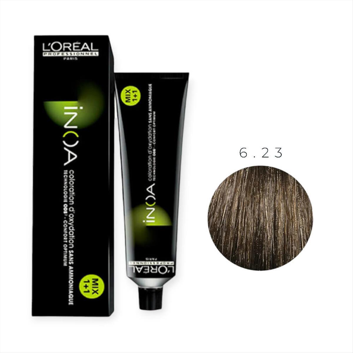 Hair Color L'Oreal Inoa No 6.23 Dark Iridescent Golden Blond - 60gr