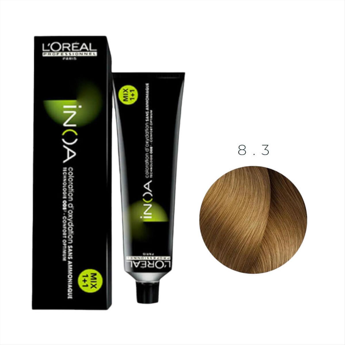 Βαφή Μαλλιών L\'Oreal Inoa No 8.3 Ξανθό Ανοιχτό Ντορέ - 60gr